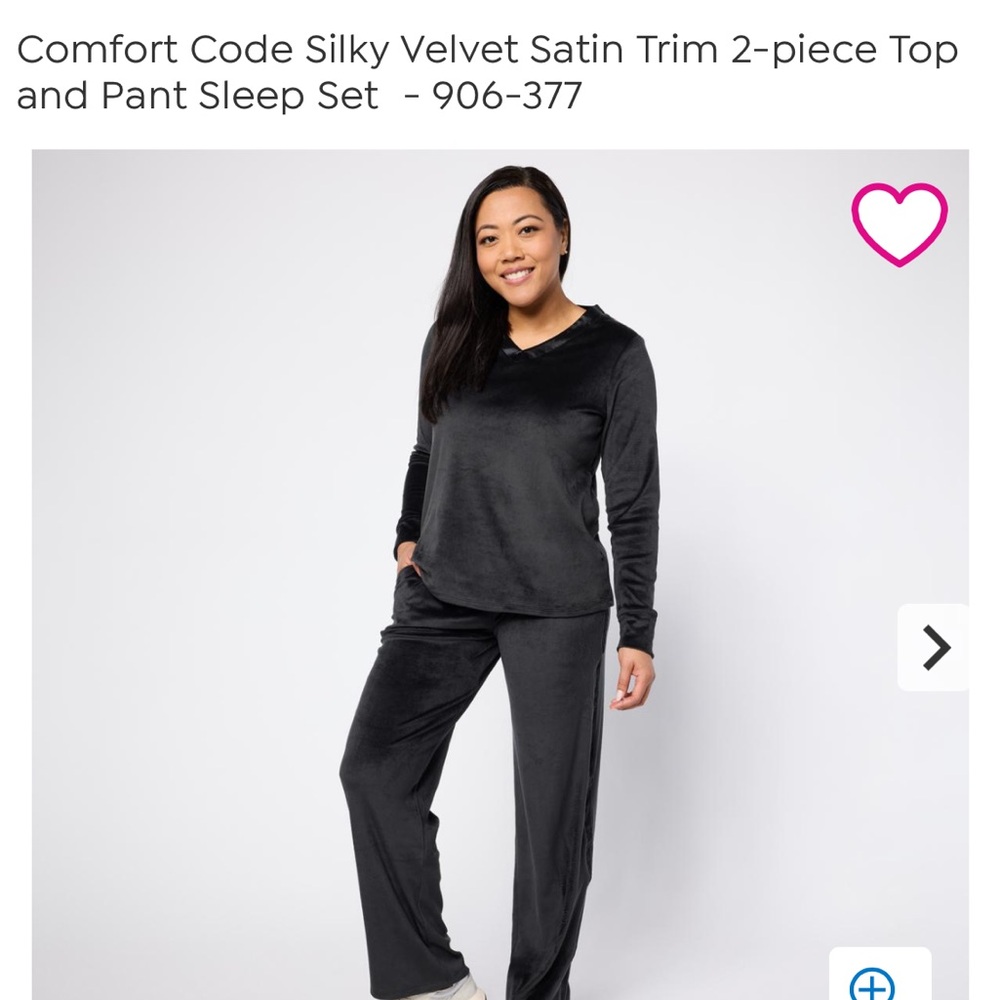 PJ Pants Comfort Code Black Velvet Lounge Pajama XL